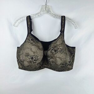 Lane Byrant Cacique Full Coverage 44F Black Lace Underwire Padded